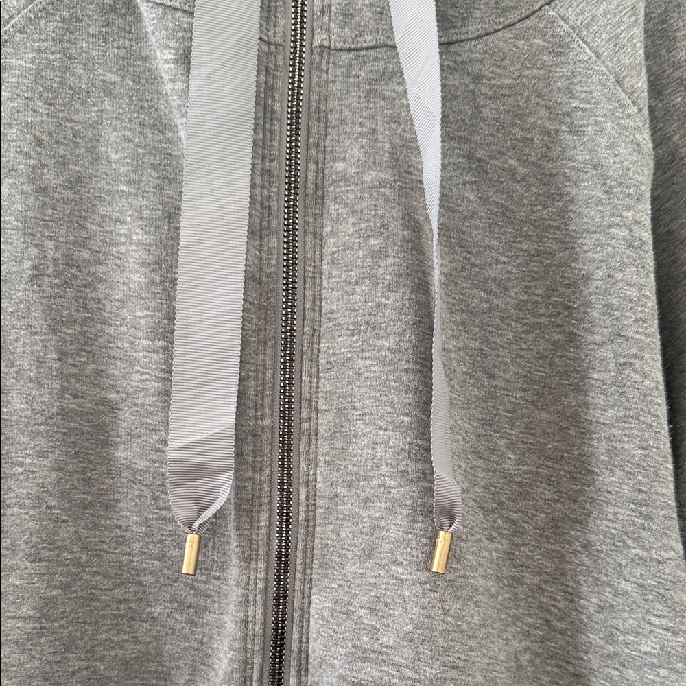 lululemon athletica Gray Zip-Up Sweater with Gold Hardware and Velour Lined - Picture 4 of 6